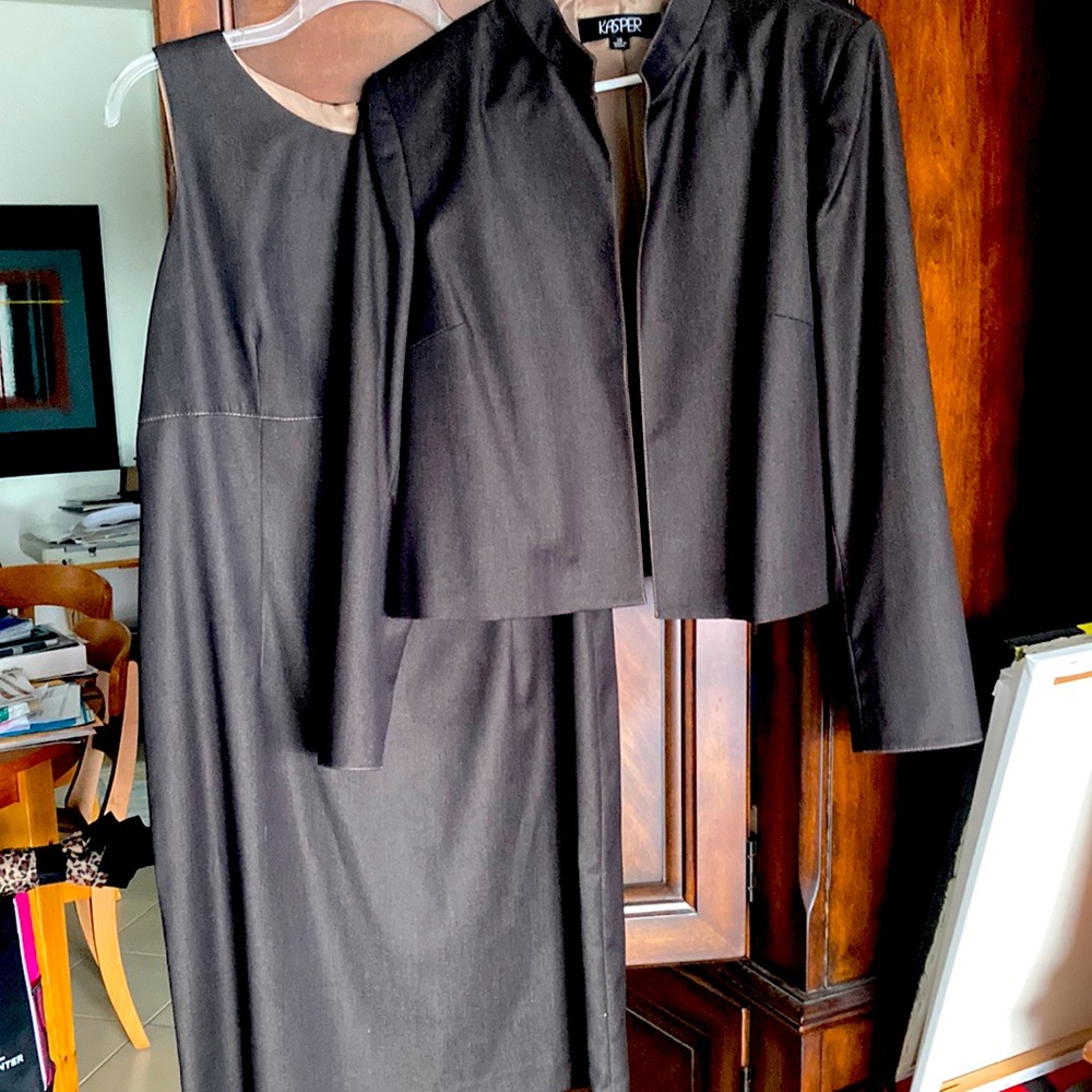 Kasper brown suit dress, size 16